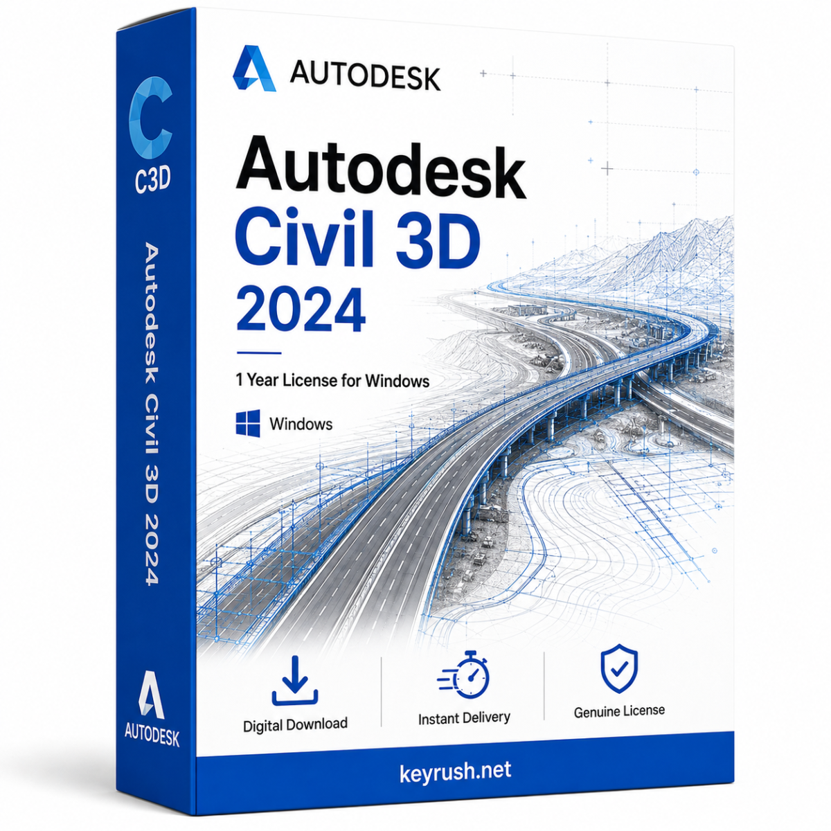 Autodesk Civil 3D 2024 1 Year License for Windows