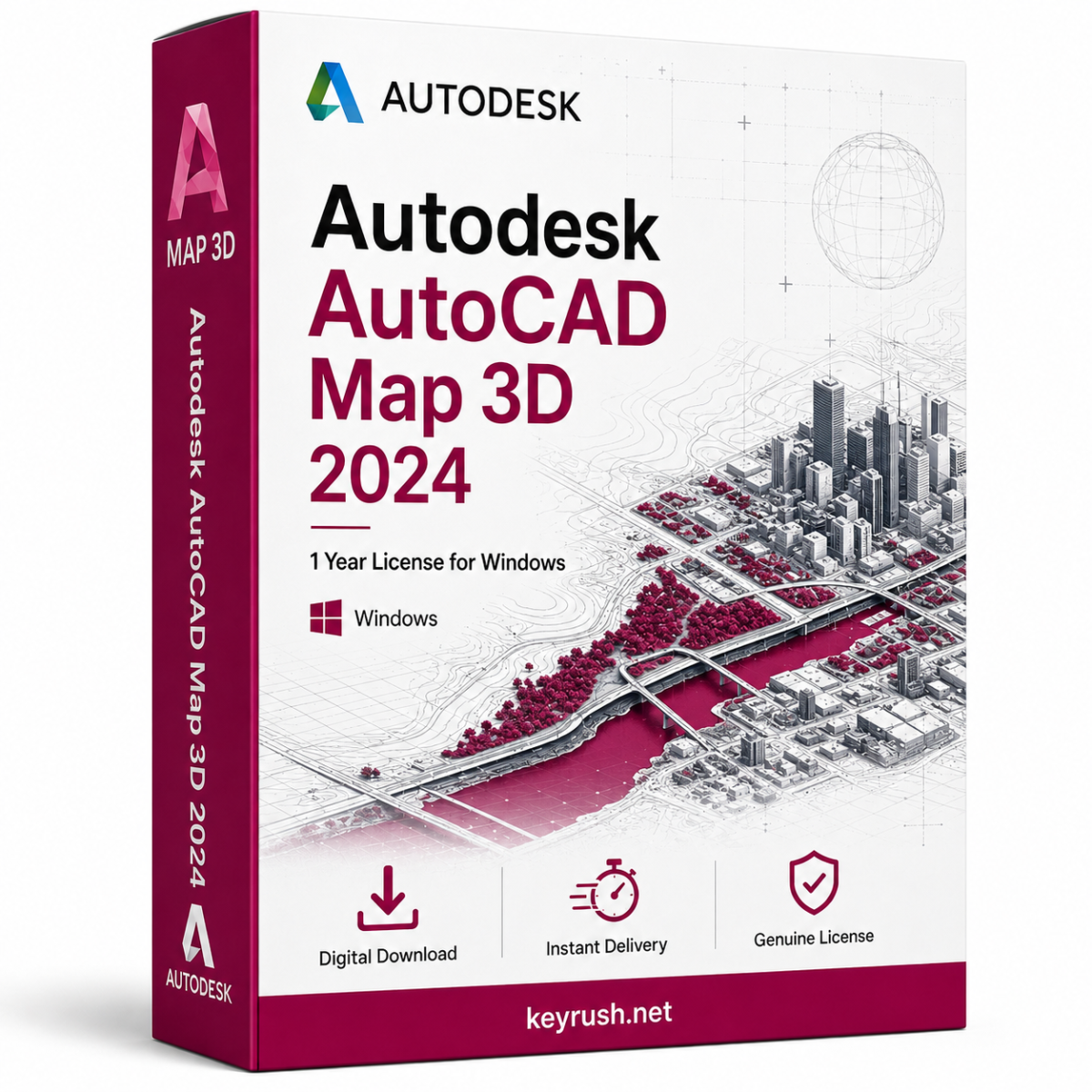 Autodesk AutoCAD Map 3D 2024 1 Year License for Windows