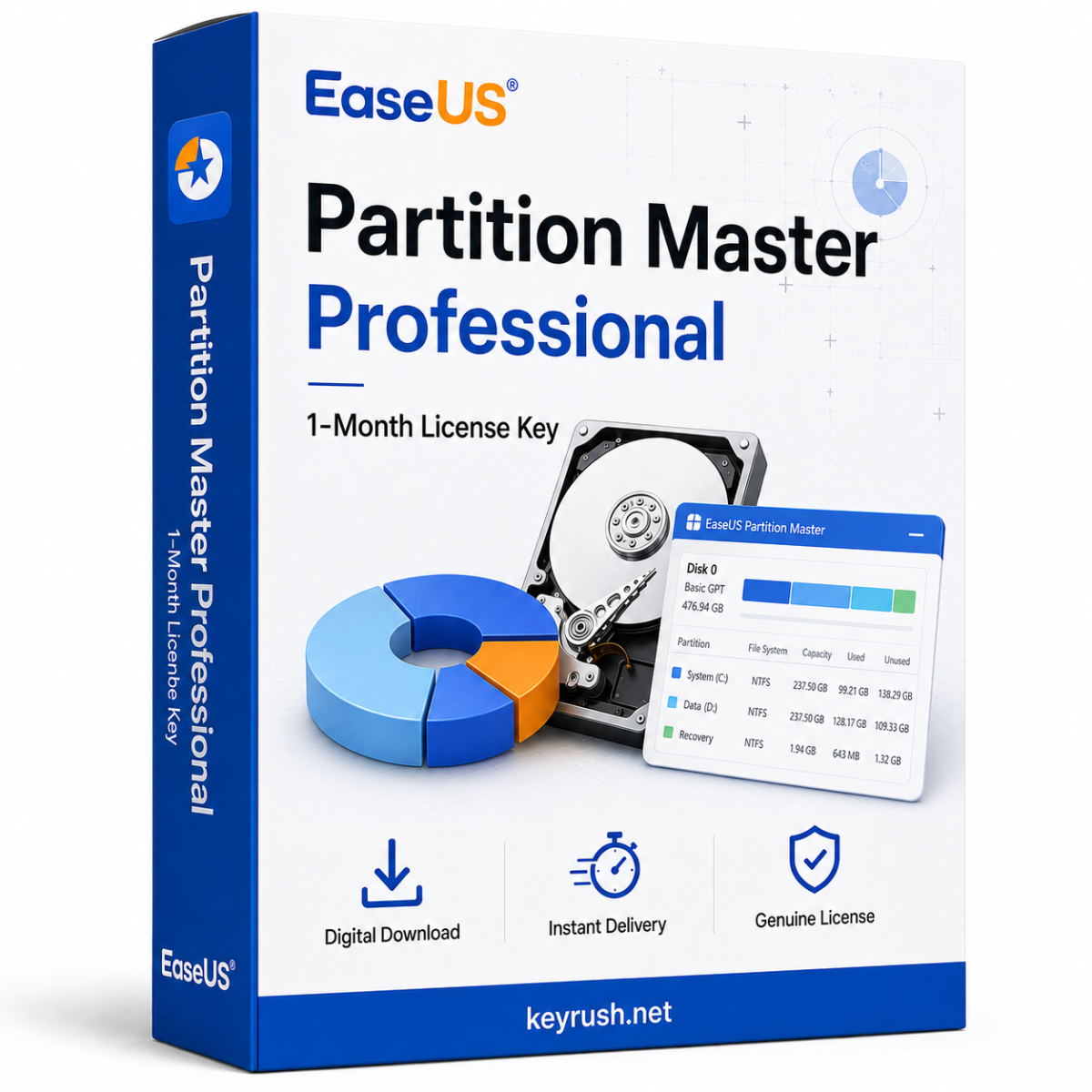 Buy EaseUS Partition Master Professional 1-Month License Key